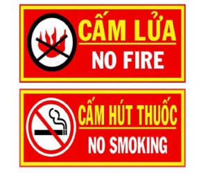 BỘ BẢNG CẤM LỬA CẤM HÚT THUỐC PCCC BẰNG TÔN