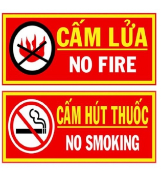 BỘ BẢNG CẤM LỬA CẤM HÚT THUỐC PCCC BẰNG TÔN